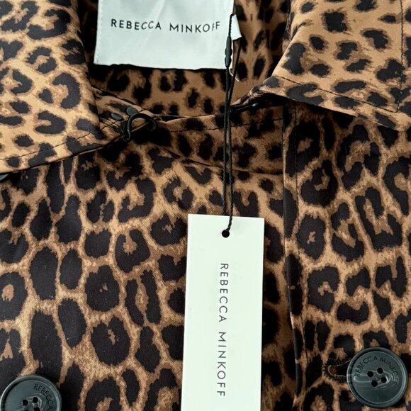 Rebecca Minkoff Women’s Leopard Print Trench Coat Belted Long Size Medium - Picture 13 of 16